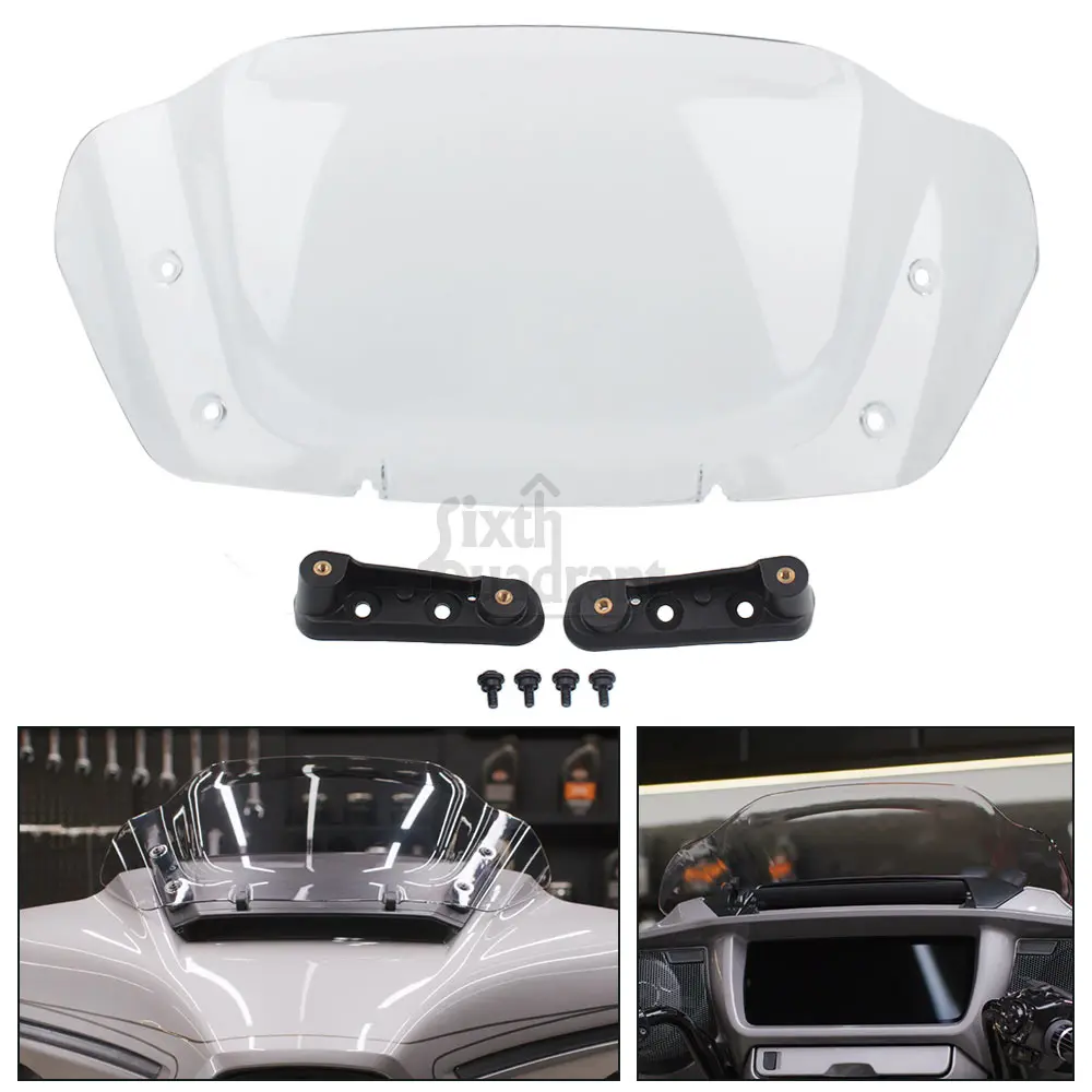 

10" Front Fairing Windshield Motorcycle Accessories Windscreen Wind Deflectors For Harley Touring Street Glide FLHX FLHXSE 2023+