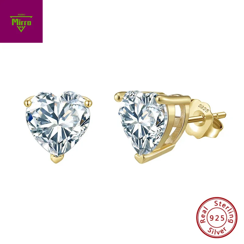 

Love Heart Moissanite Earring 100% 925 Sterling Sliver 0.5-4CT Shiny Ear Stud Wedding Bridal Engagement Earrings