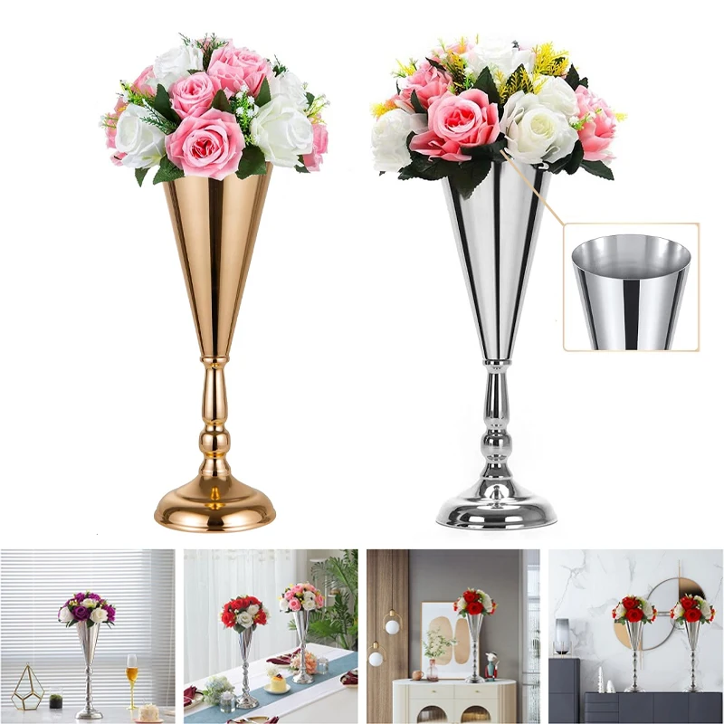 

Golden Wedding Vase Romantic Iron Centerpiece Balloon Flower Holder for Hotel Banquet Table Decor European Style 25/36/42cm