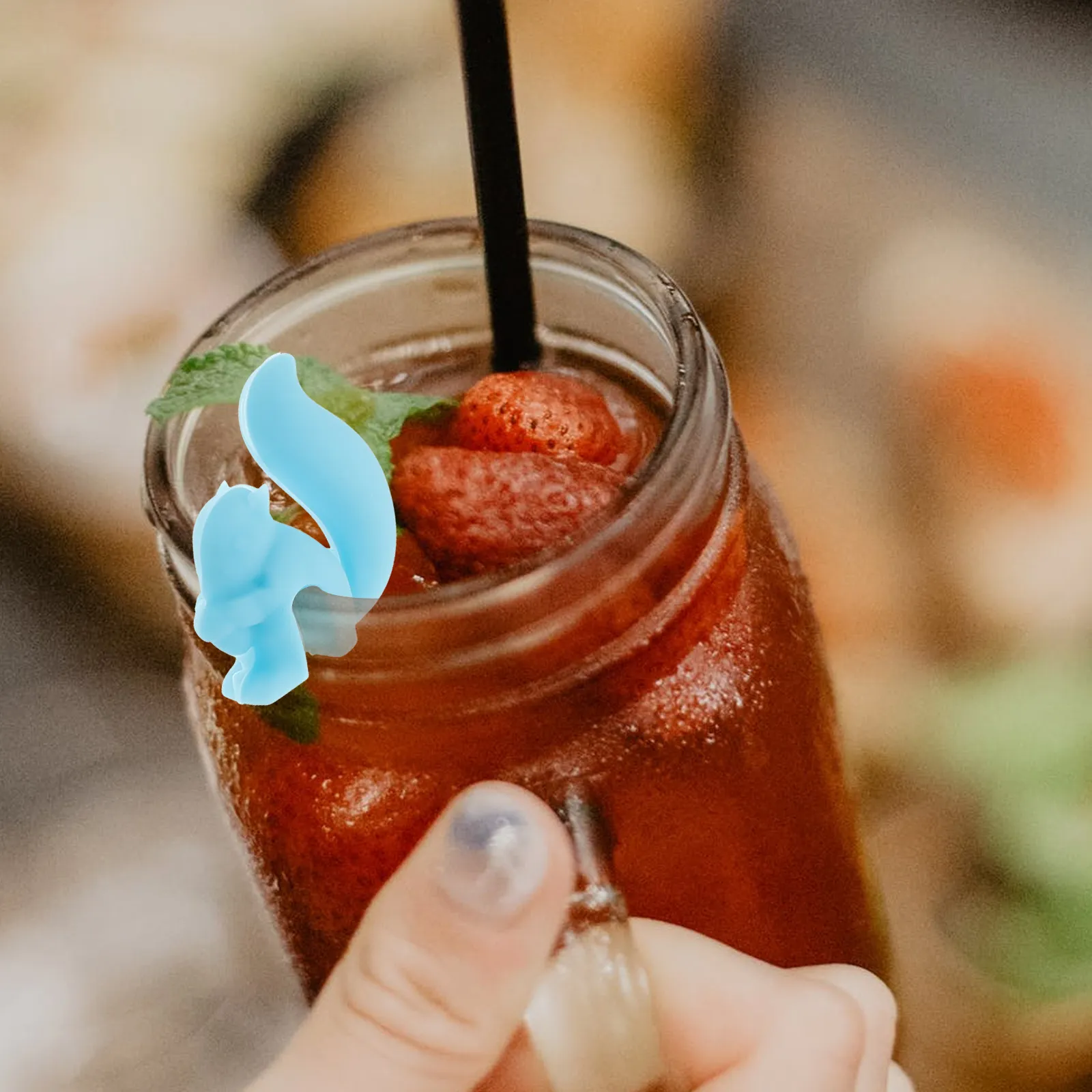 10pcs Squirrel Shaped Tea Bag Holders Wine Glass Markers Drink Tags Cocktail Accessories Charms Cute Fun Design Easy to