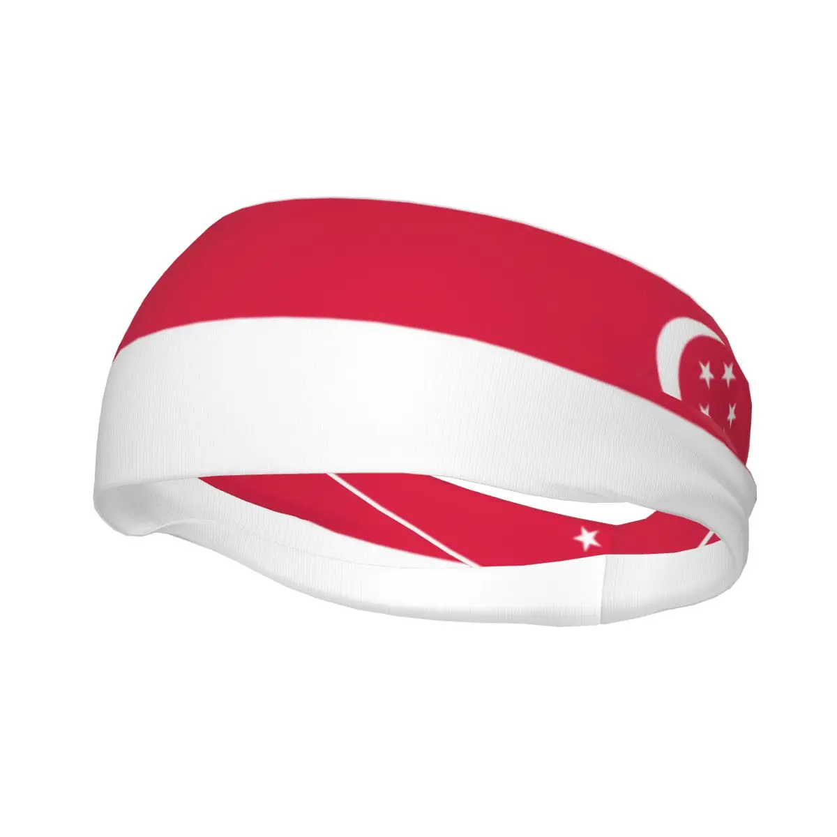 Singapore Flag Athletic Headband Elastic Sweatbands Women Men Basketball Sports Gym Fitness Sweat Band Volleyball Tennis