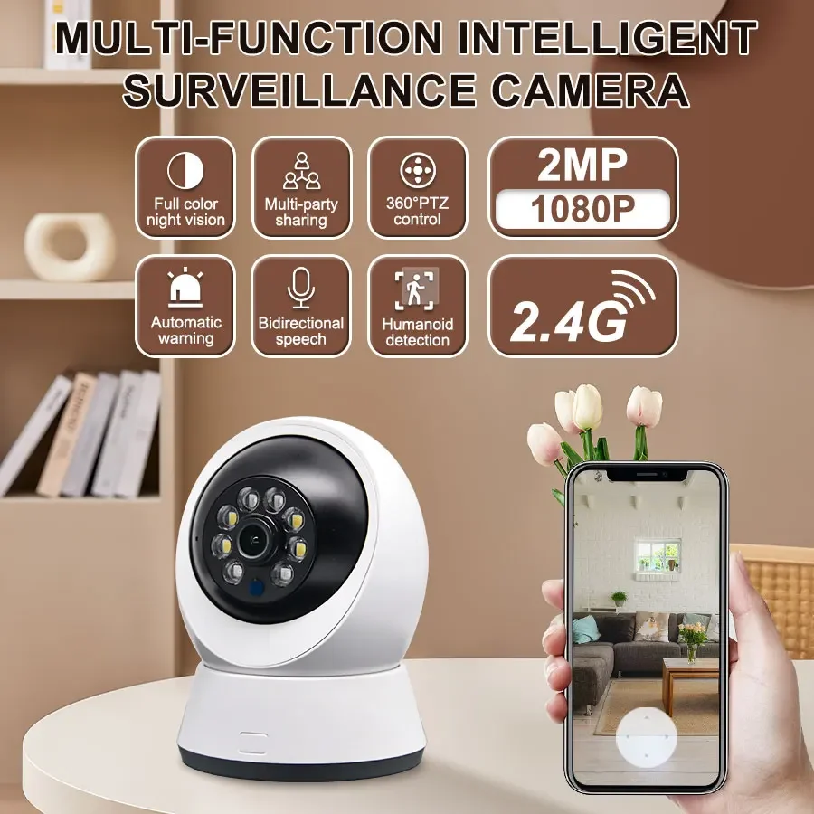 1080P 2MP 스마트 카메라 HD 360도 실내 아기/반려동물 보안 모니터 WIFI 야간 웹캠 비디오 IP 카메라 스마트 홈 양방향 음성