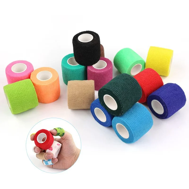 

10Rolls Self Adhesive Bandage Stretch Non-woven Fabric First Aid Medical Wound Wrap Tape For Athletic Sports Wrist Ankle Protect