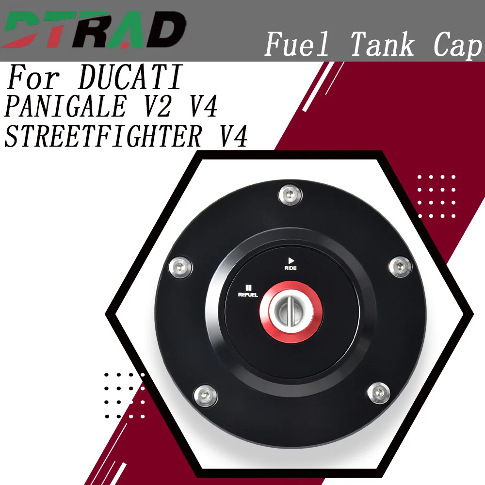 

Для DUCATI Panigale/Streetfighter V4 V2 2025 2026 гоночная крышка топливного бака с замком ключа, крышки для газового масла, аксессуары для мотоциклов