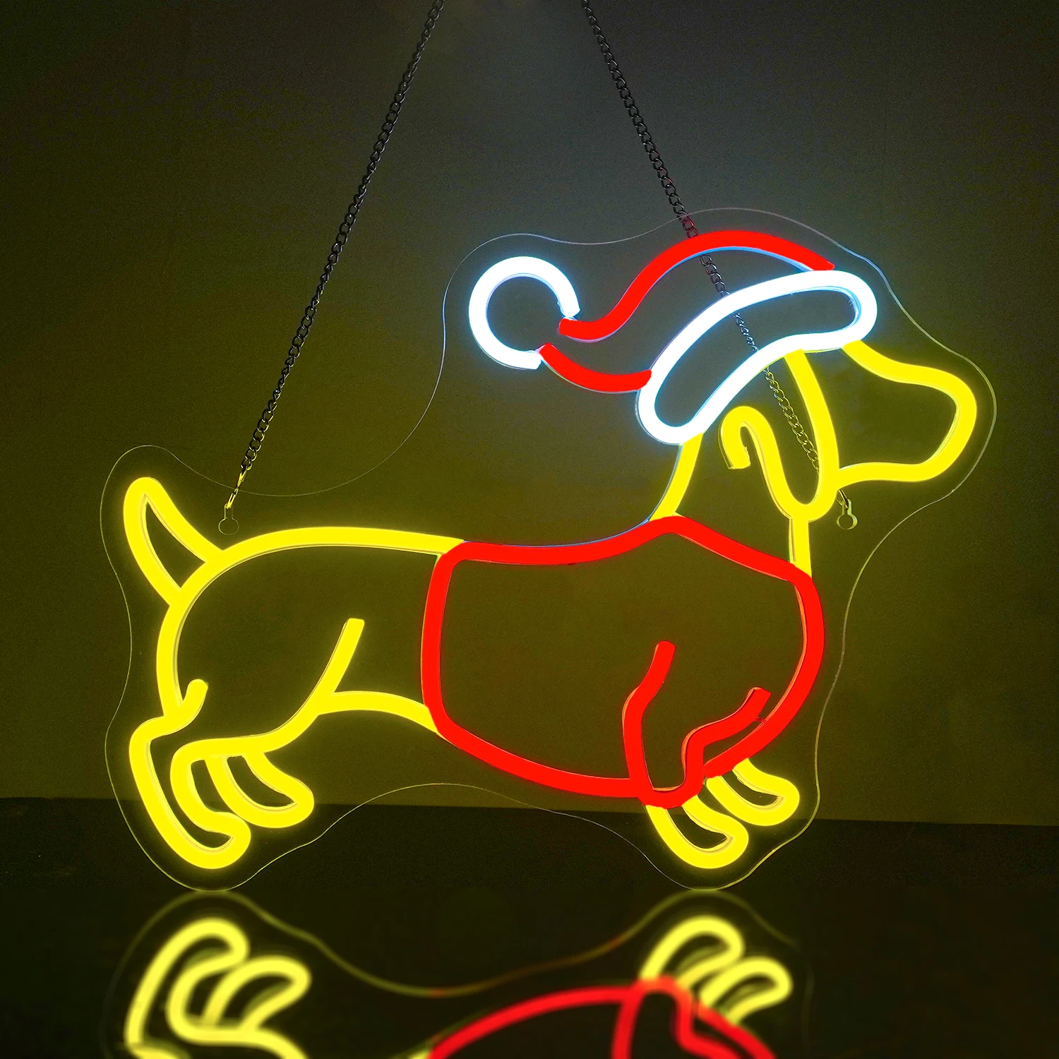 

Christmas Neon Sign Christmas Dachshund Neon light Cute Dachshund LED Sign Dog Neon Sign Bedroom Children's Room Christmas Party