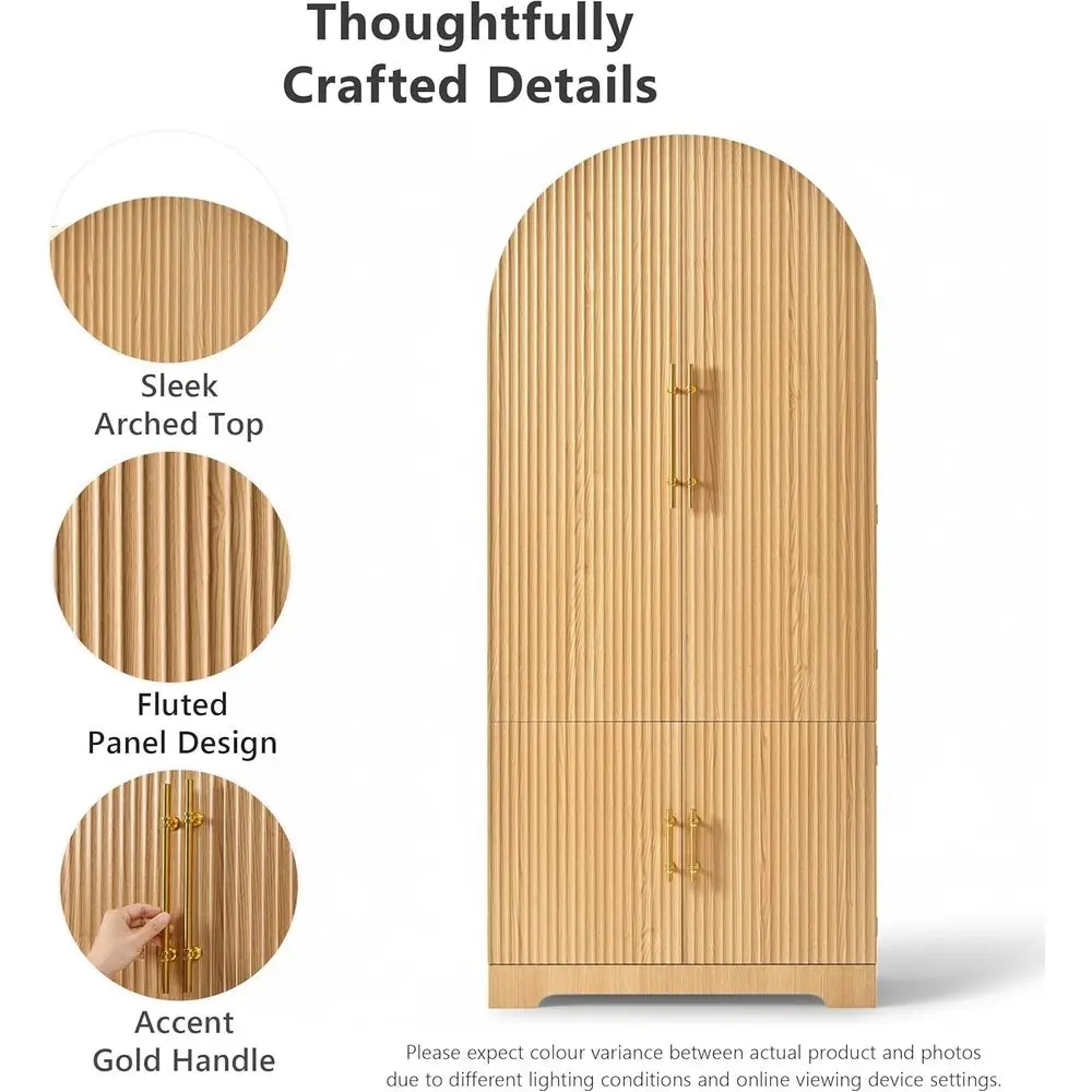 72 armário de despensa de cozinha de arco alto com 4 portas, 3 prateleiras ajustáveis, 1 gaveta oculta, 8 prateleiras de porta, adequado para cozinha,