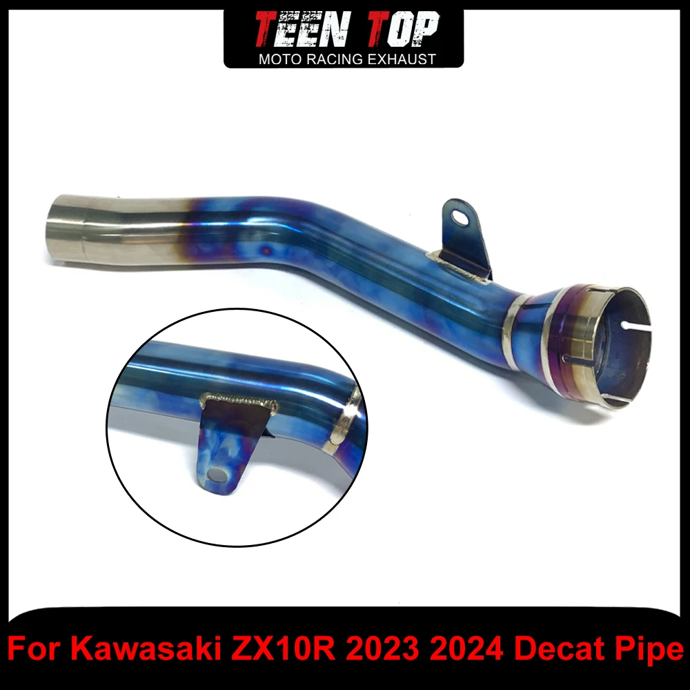 

Мотоциклетная труба из титанового сплава высокого качества для KAWASAKI ZX10R, катализатор, удаление средней трубы ZX-10R 2023 2024, соединительная трубка