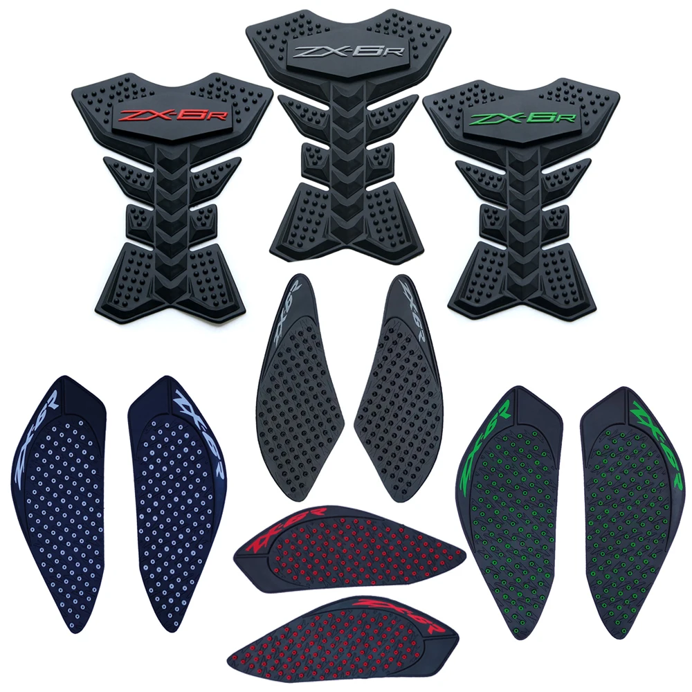 Motorcycle Fuel Tank Pads Sticker Side Gas Knee Grip Protector Traction Decals For Kawasaki ZX6R ZX 6R ZX636 2007-2008-2009-2016