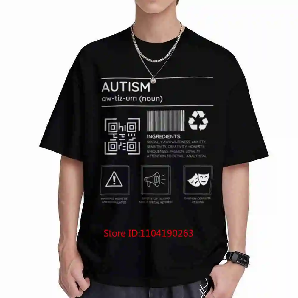 Autism Label Awareness Neurodivergent Mental Health Neurodiverse Short Sleeve Tee 100% Cotton T-Shirt
