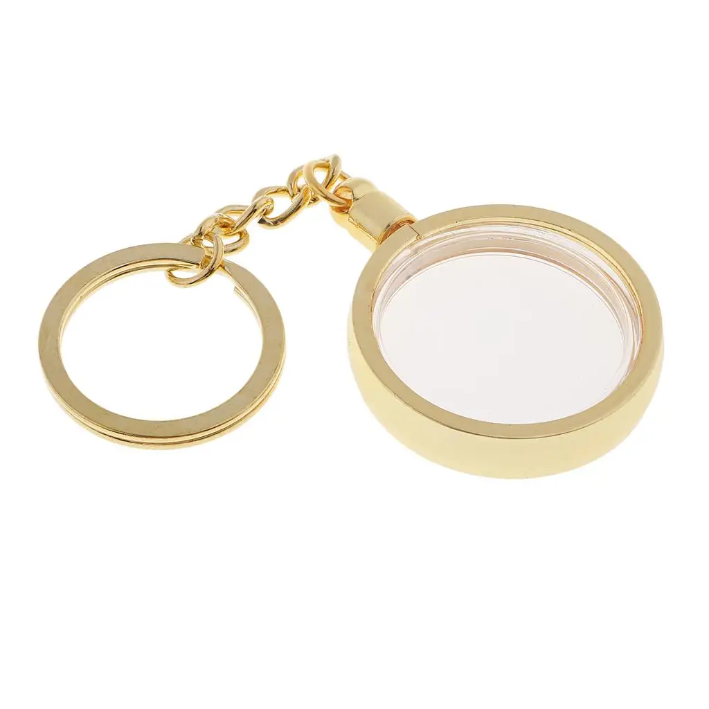 Coin Holder Keychain 30mm Metal Coin Collection Keyring Pendant Circle Shape Gift Box for Souvenir Display