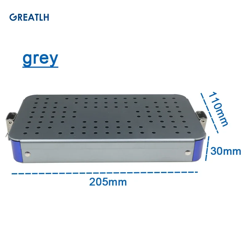 Two Type Choices Aluminium Alloy Sterilization Tray Case Box Disinfection Box Silicone Pad Aluminium Alloy