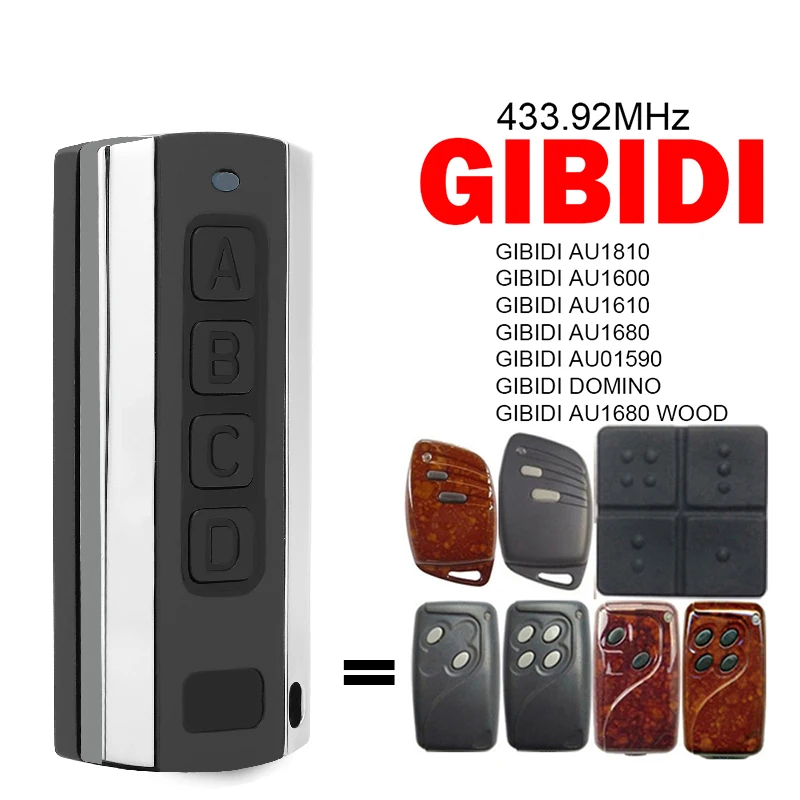 

For GIBIDI AU1810 AU1600 AU1610 AU1680 AU01590 DOMINO AU1680 WOOD Garage Remote Control 433.92MHz Clone GIBIDI Reomte Control