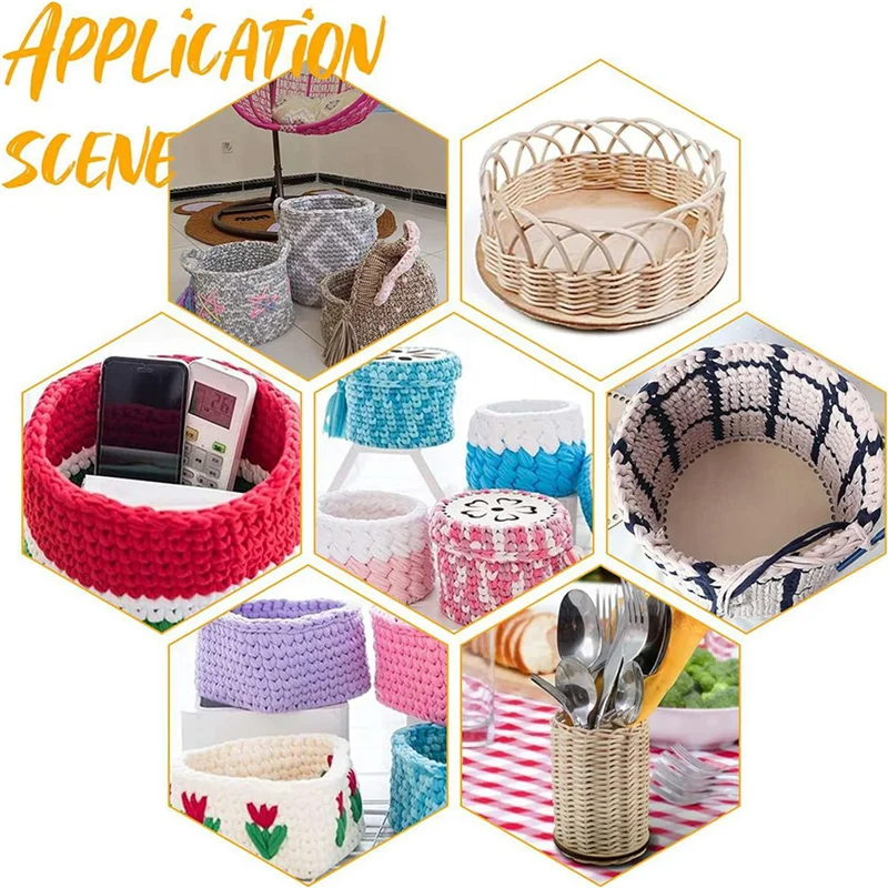 

ABMH-10PCS Wooden Crochet Basket Base 10/15/20/25/30Cm Blank Cross Stitch Hand-Wolen Wooden Round Heart Star Basket Bottom