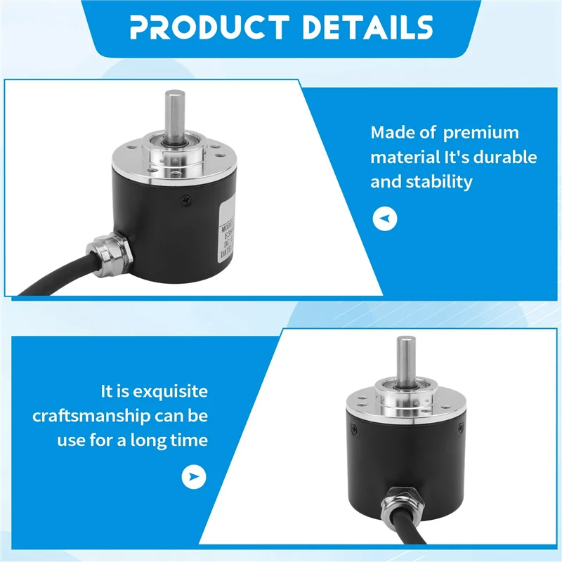 

M11K-2X Поворотный инкрементальный энкодер 38S6G5-B-G24N AB 2-фазное соединение 50P/R 5-24V Сплошной вал Открытый коллектор постоянного тока Выход NPN