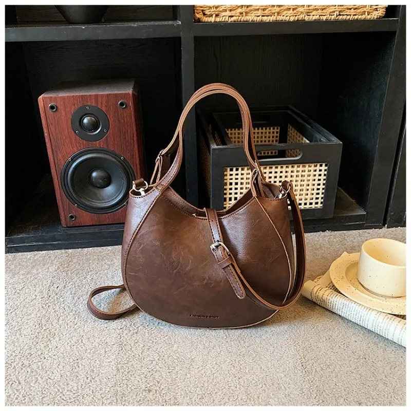 

Modern Minimalist Leather Crossbody Bag Classic Paris Elegant Vintage Look Casual Simple Tote Bag Trendy Fashion Ladies Daily