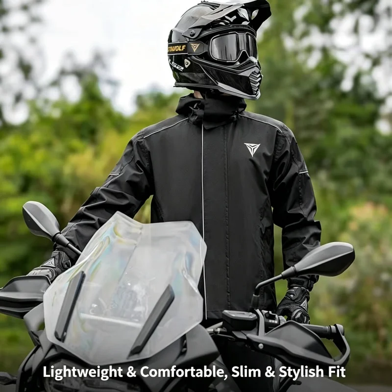 MOTOWOLF Motorcycl Raincoat Set Rain Tants Suit For Men Women Single Person Light Thin Waterproof Coat Riding Storm Proof Rainco