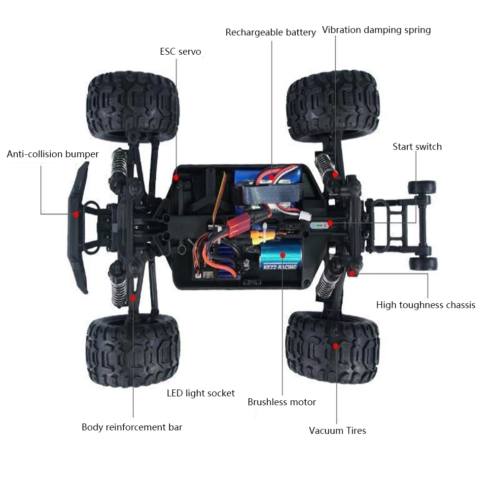 HBX 16889A 1:16 45 KM/H RC samochód bezszczotkowy 4WD z Led Lights 2.4G elektryczny, wysoki prędkość Drift Off-drogowe ze zdalnym sterowaniem