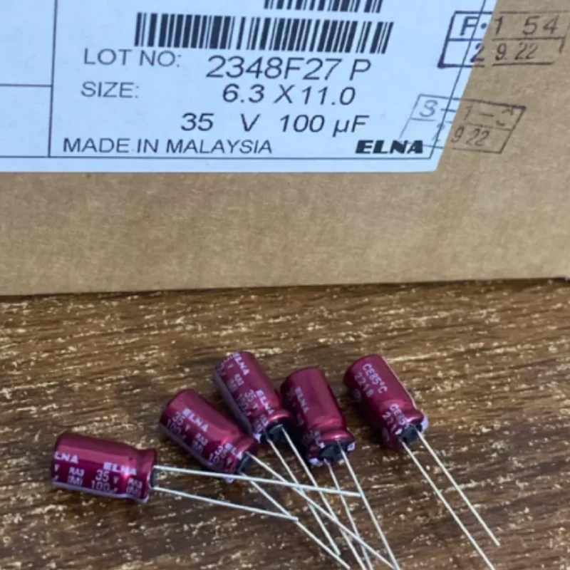10PCS-100PCS  100UF 35V Japanese Ina ELNA Audio Capacitor 35V100UF 6 * 11 RA3 Purple Red Robe