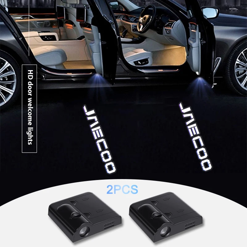 2Pcs LED Car Door Logo Projector Ghost Shadow Welcome Lights For Chery Jaecoo 7 J7 J8 PHEV 2025 2024 2023 Car Accessories