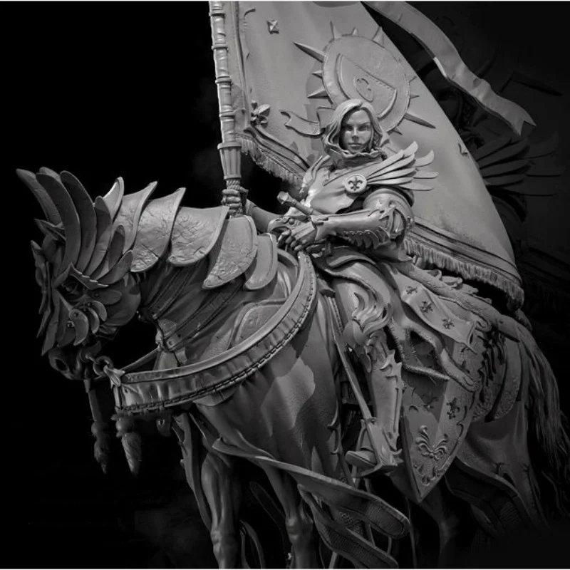 

Flag-carrying Saintess Knight 1/24 Scale Resin Figure Model Kit Assemble Miniatures Unassembled Unpainted Collecting Toys