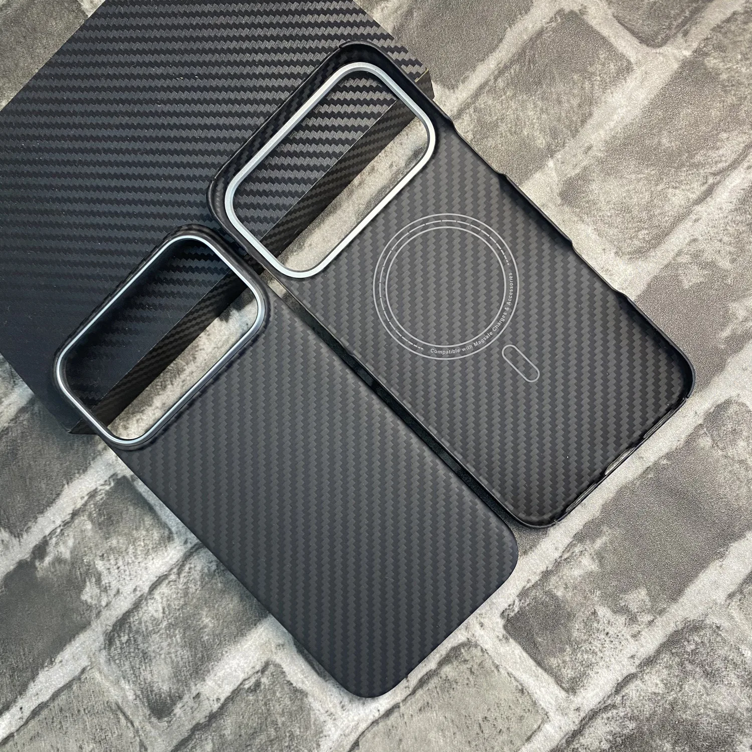 

For iphone 17 16 15 14 Pro Max PlusReal Carbon Fiber Texture Magnetic Case Aramid Fiber Cover