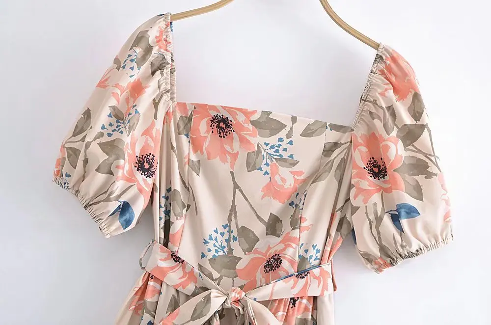 Summer  Off-the-Shoulder Strap Bubble Sleeved A-line Boho Long Dress with Bowknot