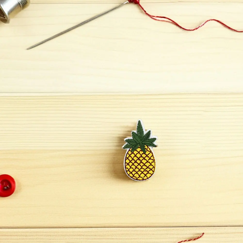 

20pcs Pineapple Embroidery Diy Iron On Clothing Cute Decorative Bag Hat Patches Durable Fabric Sewing Accessories Tropical