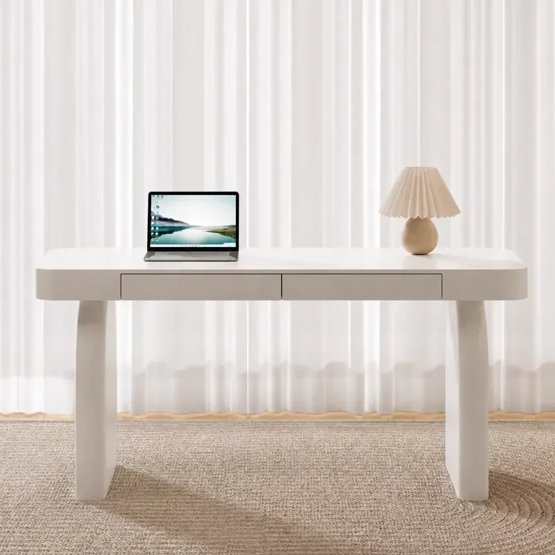 Cream Solid Wood Desk for Girls Bedroom Modern Simple Light Luxury Study Writing Table Household Furniture