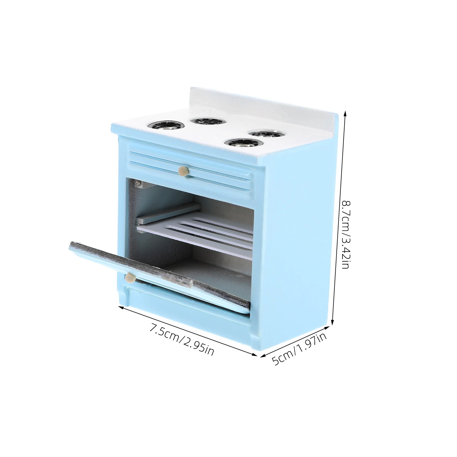 Mini Kitchen Accessories House Miniatures Stove Sky-blue Wood Washing Basin Dollhouse