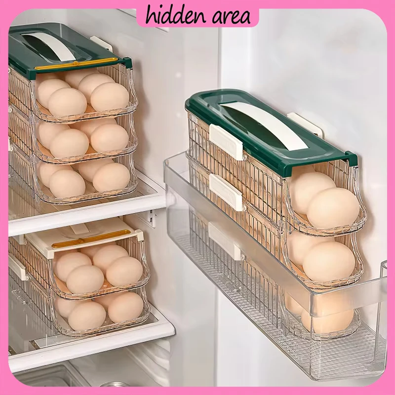 Automatic Rolling Egg Storage Box, Food Grade Holder, Refrigerator, New Compact and portable Simple high appearance level