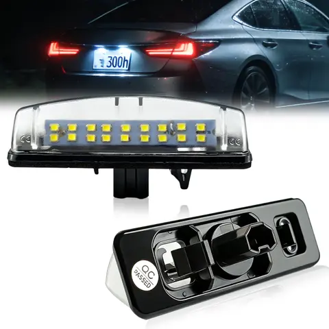 2 pièces pour Toyota Camry Prius, Lexus LS200 300 GS300 ES300 RX300, lampes LED blanches pour éclairage de plaque d'immatriculation, sans erreur Canbus