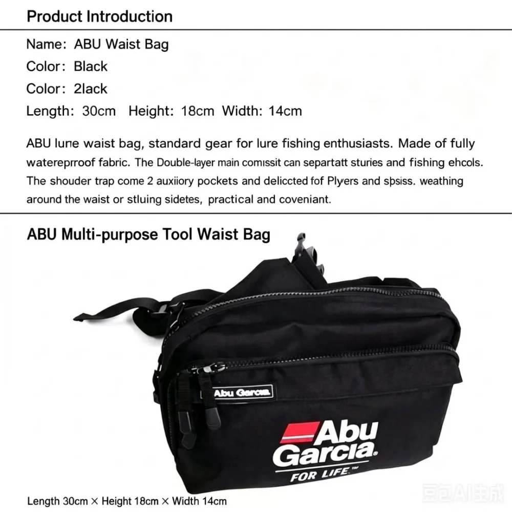 Neuer ABU GARCIA Outdoor-Angelrucksack, Mehrzweck-Angelzubehörtasche, Herren-Hüfttasche, Einzel-Schulter-Umhängetasche. – Detail 2