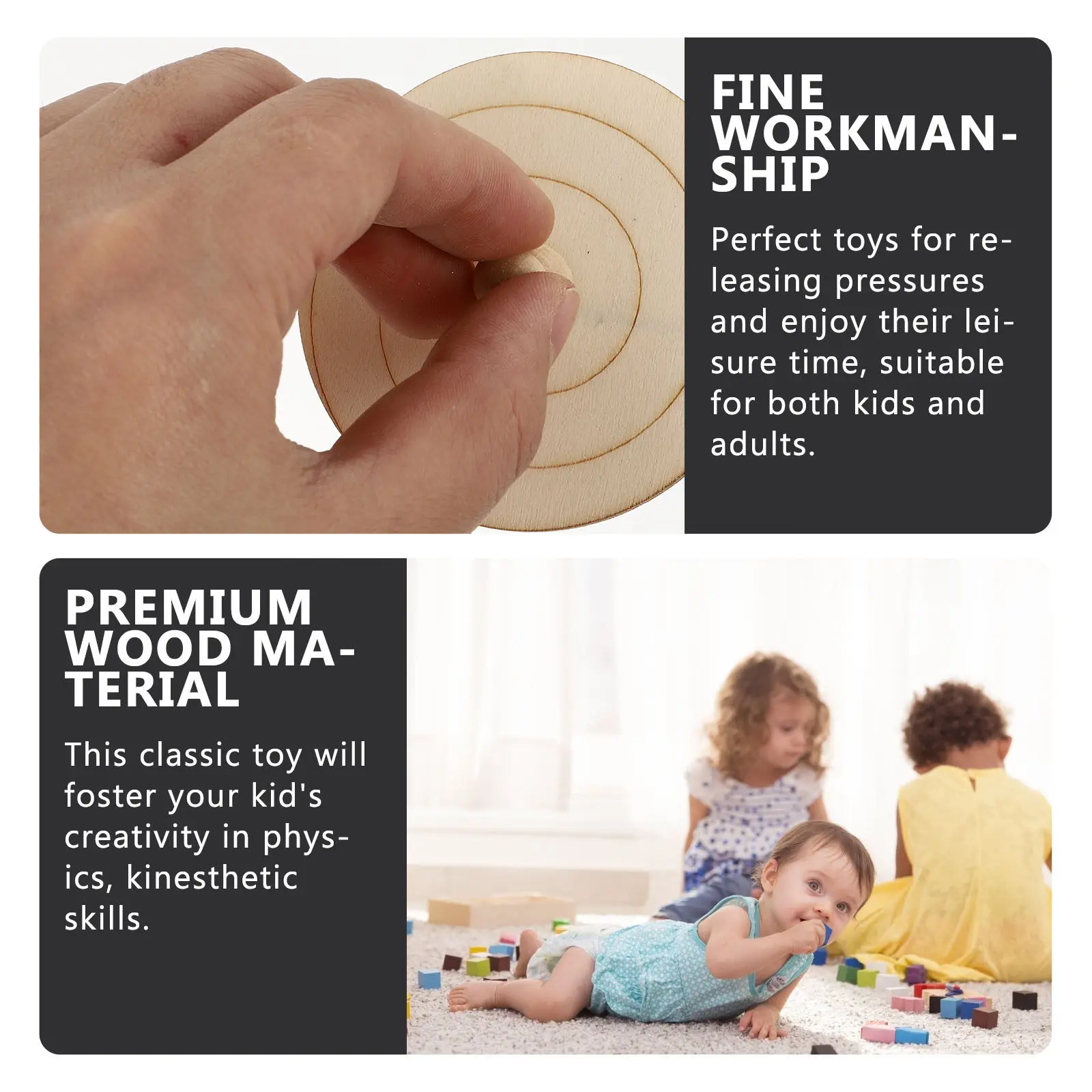 

Набор из 12 деревянных гироскопов для самостоятельной росписи: развивающая игрушка для детей, развивающая координацию рук и глаз, подарок для досуга