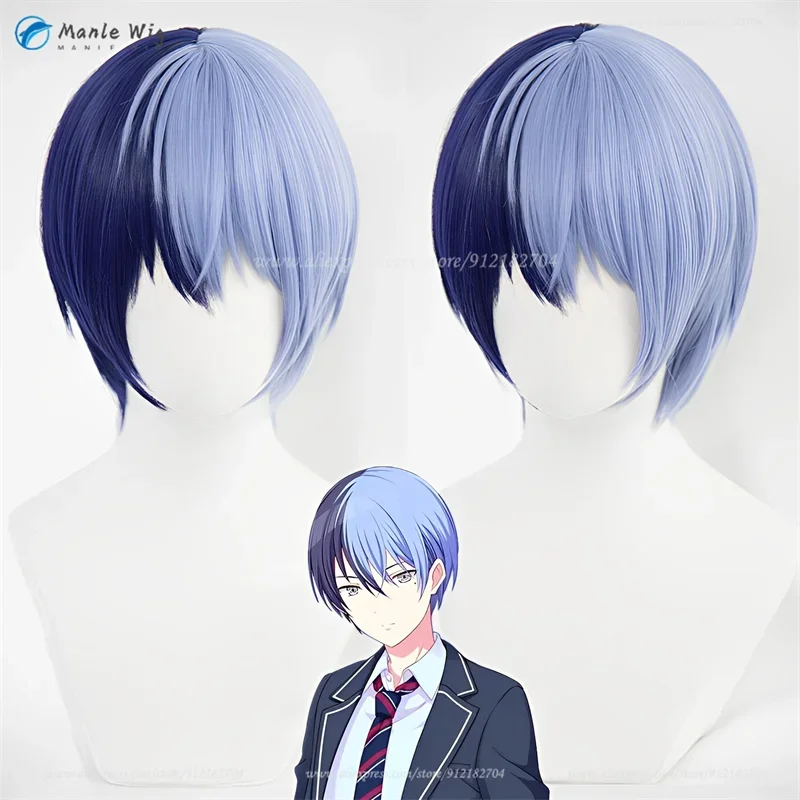 Aoyagi Toya Cosplay Wig Vivid BAD SQUAD Aoyagi Toya Wigs Blue Party Cosplay Anime Wigs   Wig Cap