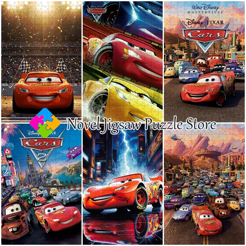 

Пазлы с машинками Disney Pixar, мультяшный анимированный фильм, 108/200/300/500/1000 шт., пазлы, семейные игрушки ручной работы, детский подарок
