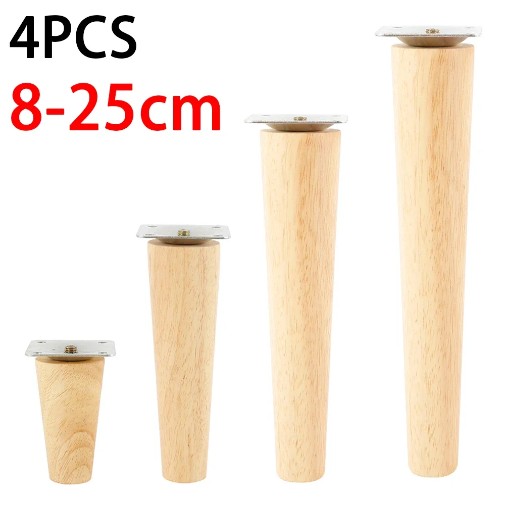 For Replacement Feet  Non-slip Floor Protector Home 4Pcs Solid Wood Furniture Legs Oblique/Straight Table Sofa Cabinet Support