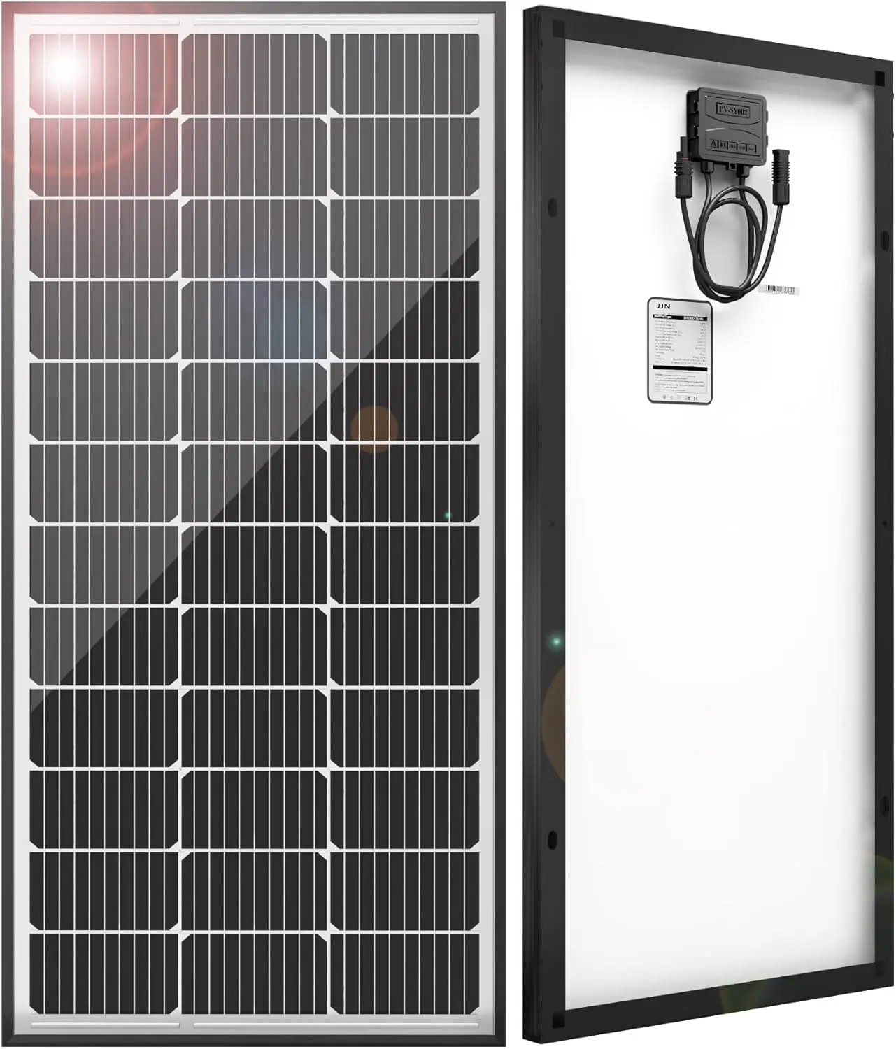 

100W Monocrystalline Solar Panel, 23% High Efficiency, 12V for RV Home Boat Off-Grid Applications