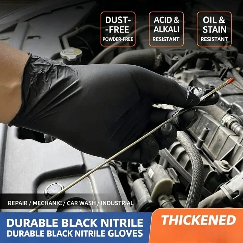Disposable Gloves, Food Grade Black Thick Composite Nitrile Rubber Latex, Waterproof and Durable, Catering Embroidery Wholesale