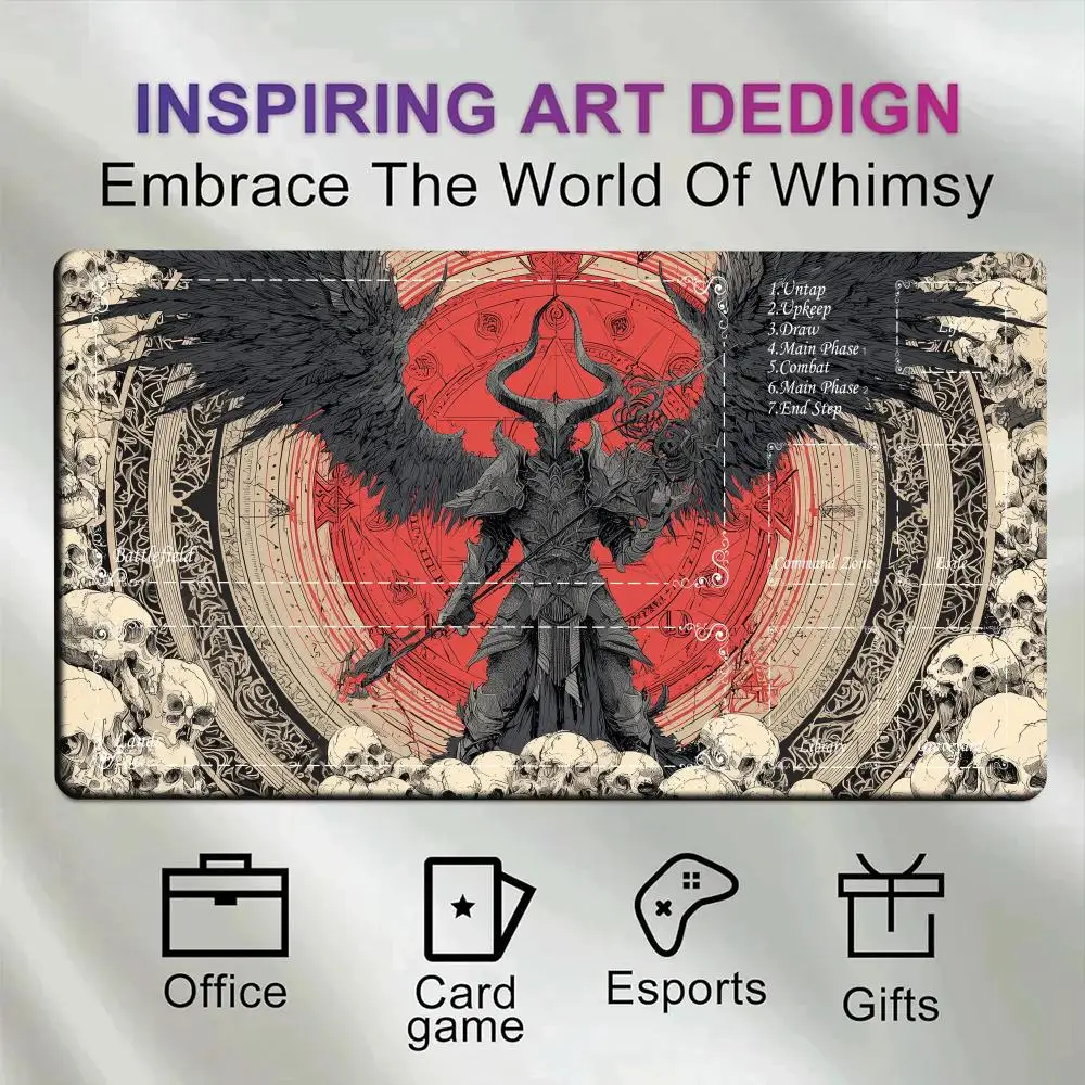 Demon Messenger MTG TCG Playmat Magic Card Battle Mat Non-Slip Durable Commander playmat tapete Rune Array Mousepad With Zones