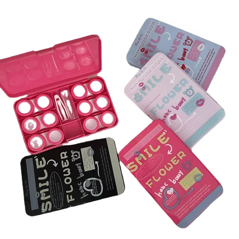 1 Set Fashion Contact Lens Case Contact Lenses Container Organizer Box Pink Contact Lens Case Leakproof