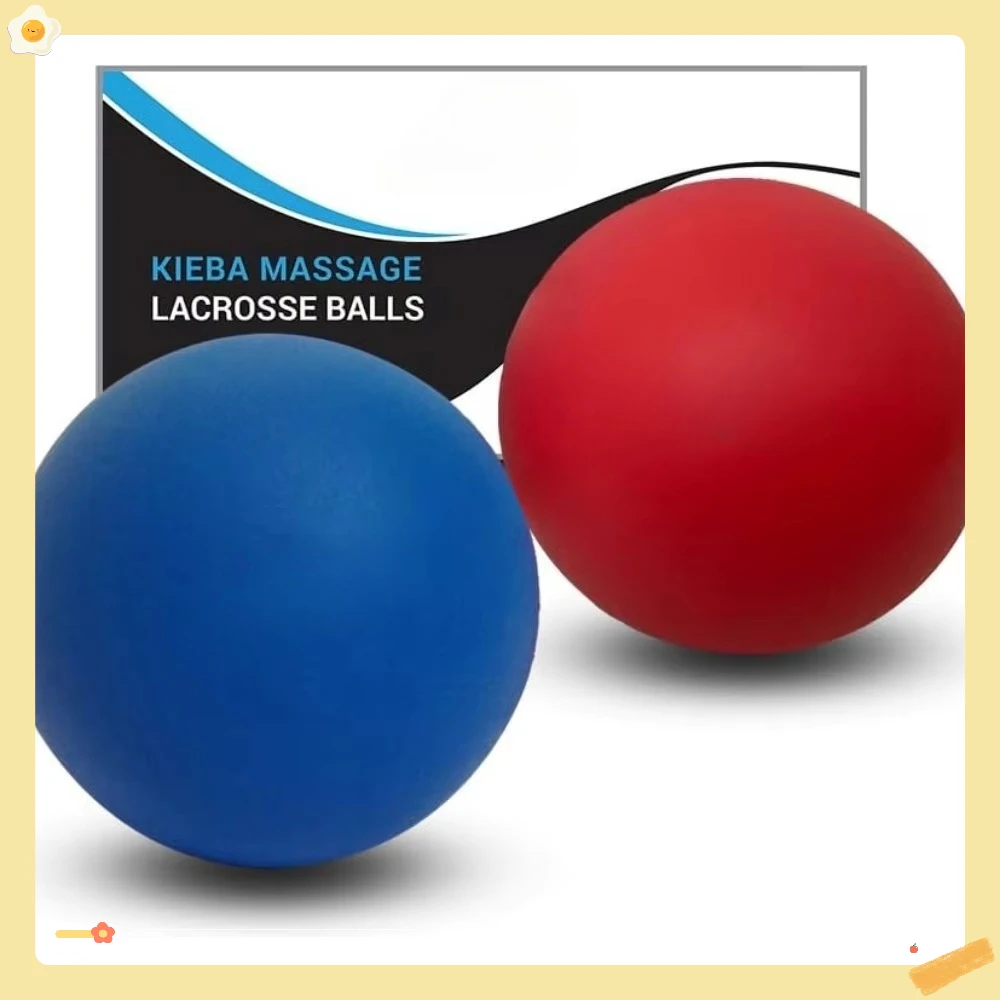 

Шарики для лакросса для самомассажа, 2 шт.: Инструмент для прочного миофасциального высвобождения мышечных узлов, триггерной точки и терапии йоги (синий/красный)