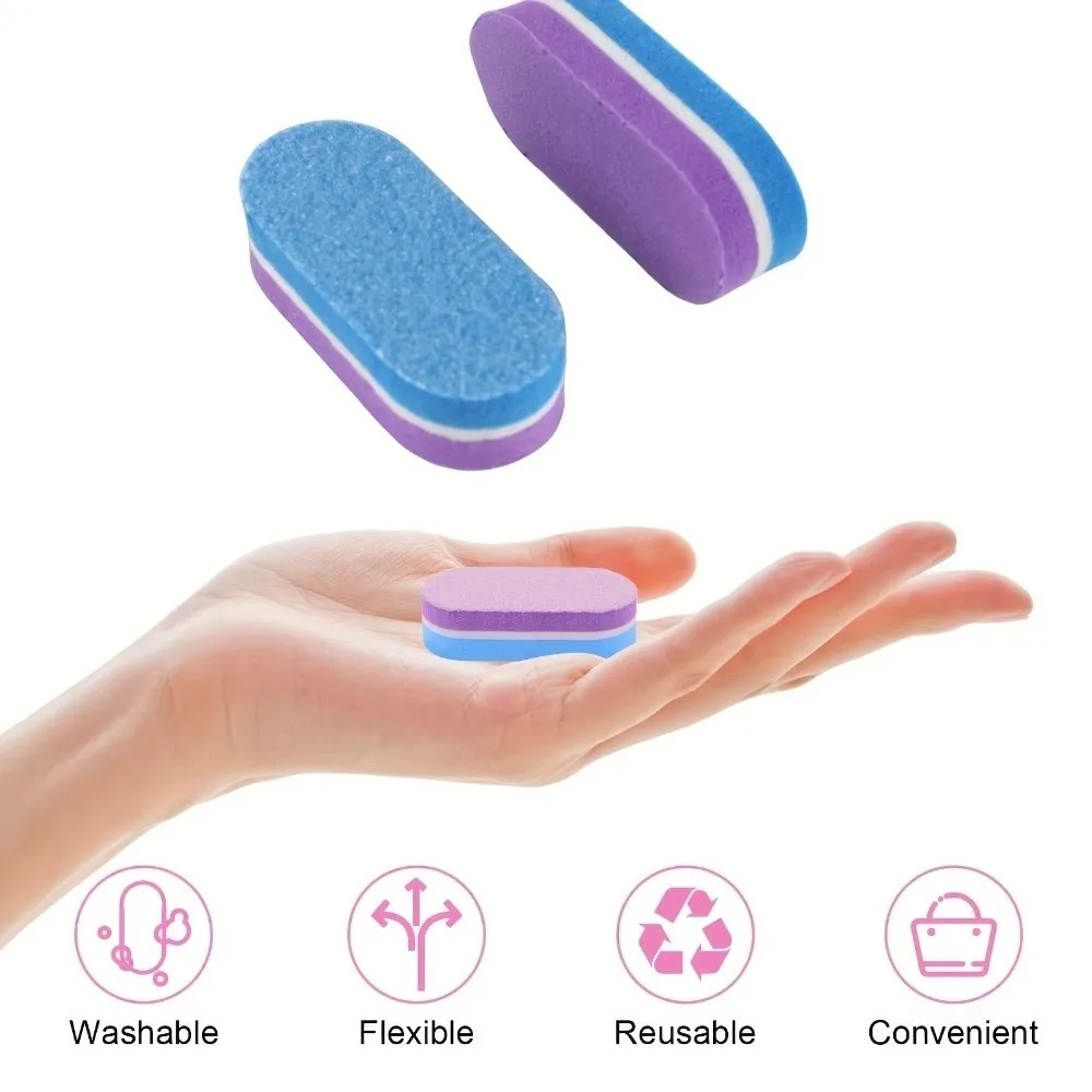 50pcs nouveaux Mini limes à ongles bricolage Double face bloc de polissage éponge outils de manucure pour ongles en acrylique
