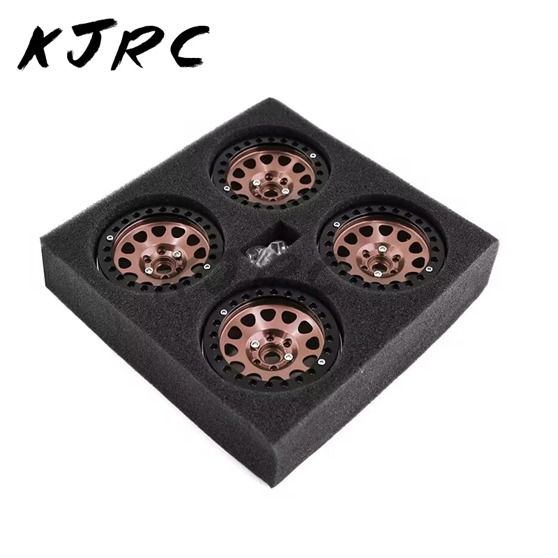 RC Car 2.2 Beadlock Wheel Rim 4Pcs CNC Aluminum Alloy for 1/10 RC Crawler Car Axial SCX10 90046 AXI03007 TRX4 VS4-10 Redcat Gen8