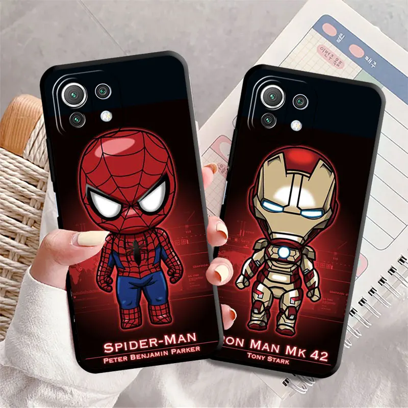 Capa para Xiaomi Poco X3, NFC, Mi 11 Lite, 11T, 10T, Pro 5G, 12, X4, X5, Nota 10, 13, Deadpool IronMan dos Desenhos Animados do Telefone, 9T, F1, M3