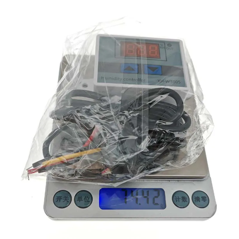 XH-W3005 W3005 DC 12V 24V 220V 10A Digital Humidity Controller Hygrometer Control Switch 0~99%RH Hygrostat w/ Humidity Sensor image 5