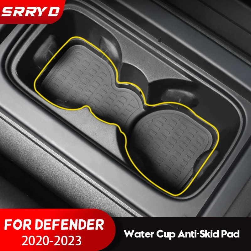 

For Land Rover Defender 110 2020-2022 TPE Rubber Car Central Control Water Cup Anti-Skid Pad Car Interior Accessories