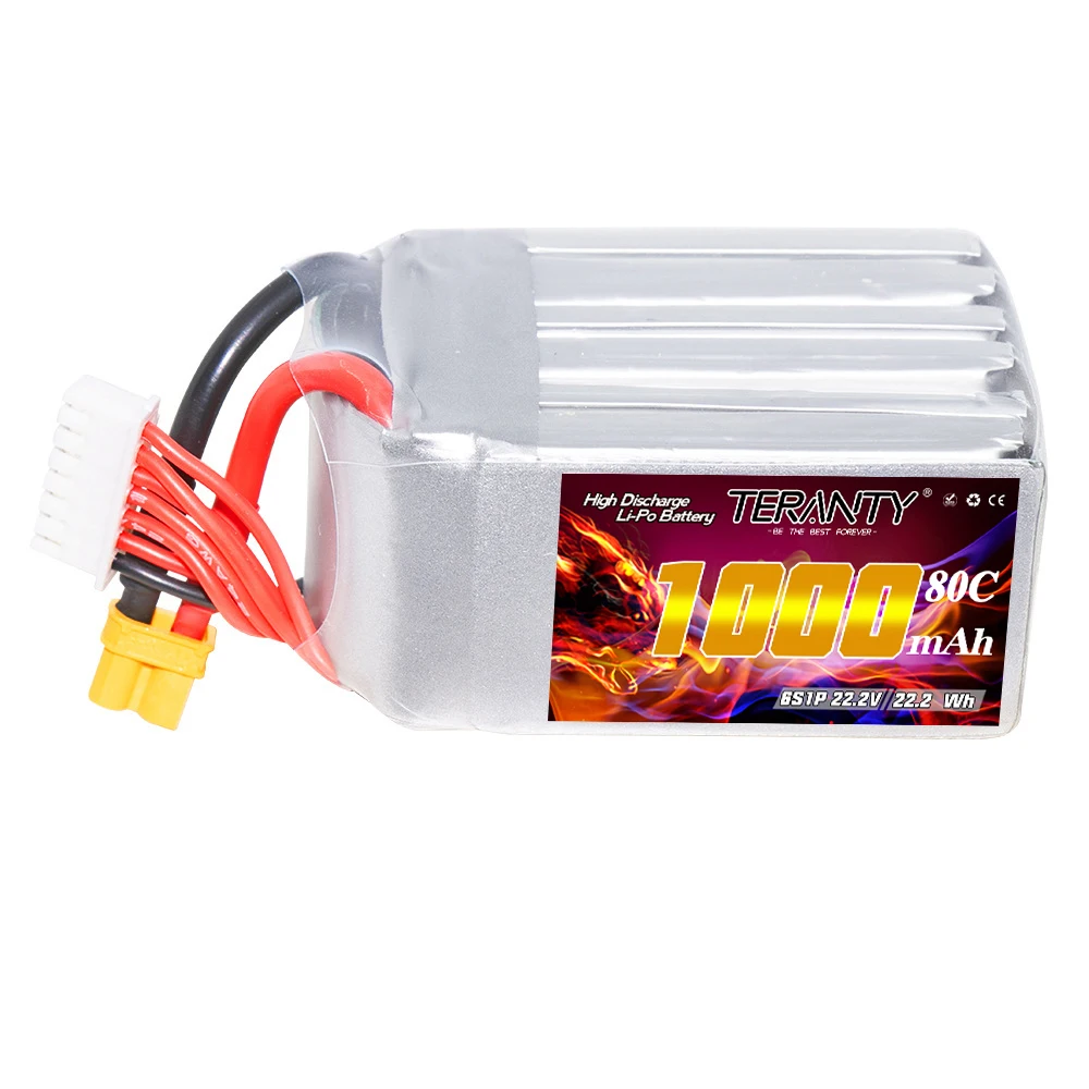 TERANTY 1000mAh 6S 80C/160C 22.2V Lipo Battery indoor crossover aircraft model FPV helicopter drone racing rechargeable battery