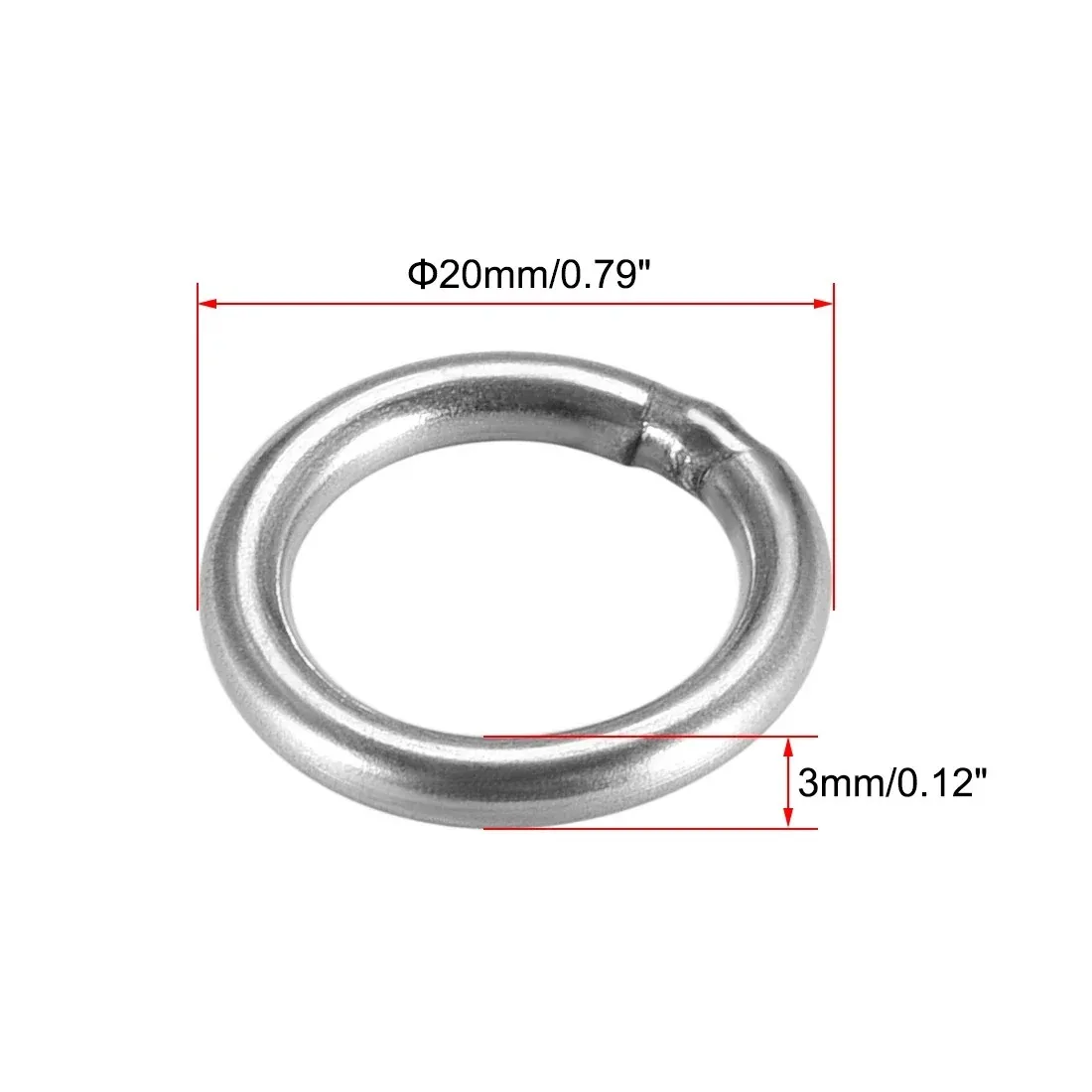 10p Rvs O Ring 20/30/40/50/60mm Binnendiameter 3/4/5mm Dikte Strapping Gelaste Ronde Ringen Penis Rondelles Anilha