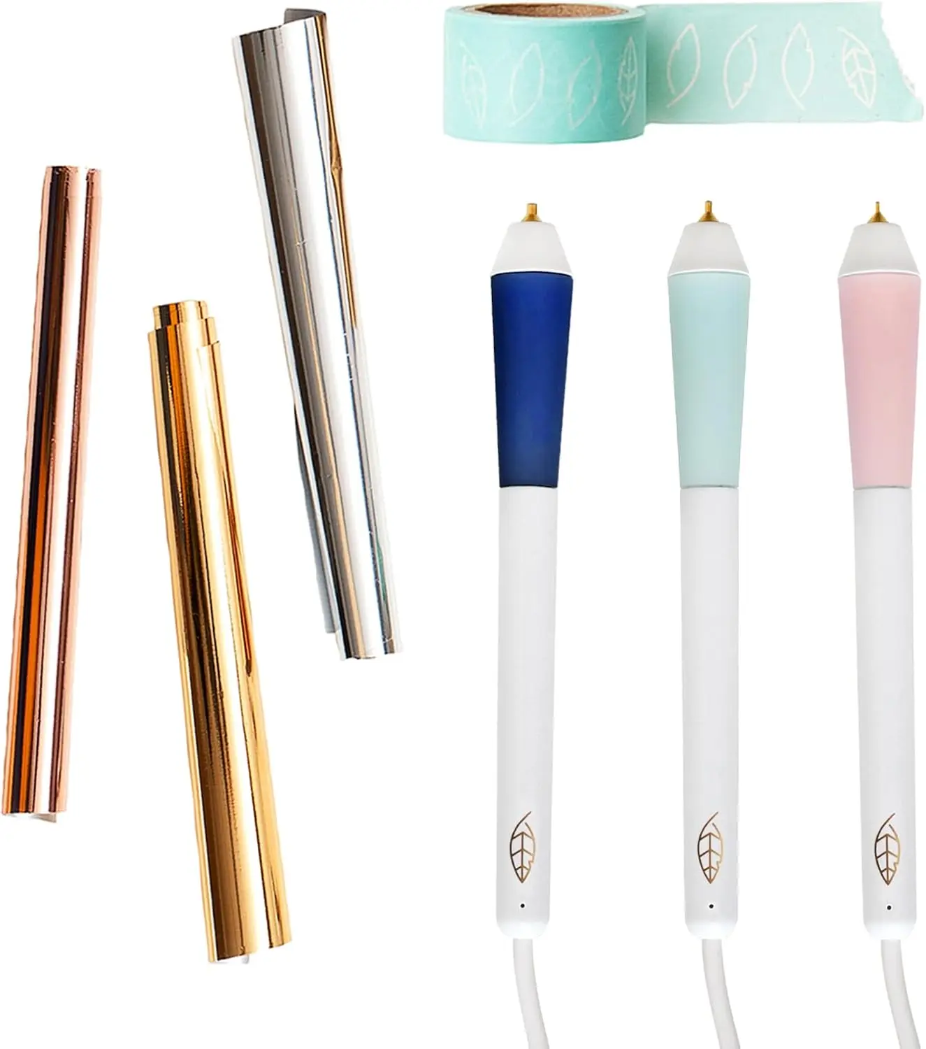 

Foil Quill Freestyle Starter Kit with Fine, Standard, Bold Tips, Gold/Silver/Copper Foil & Tape for DIY Crafts