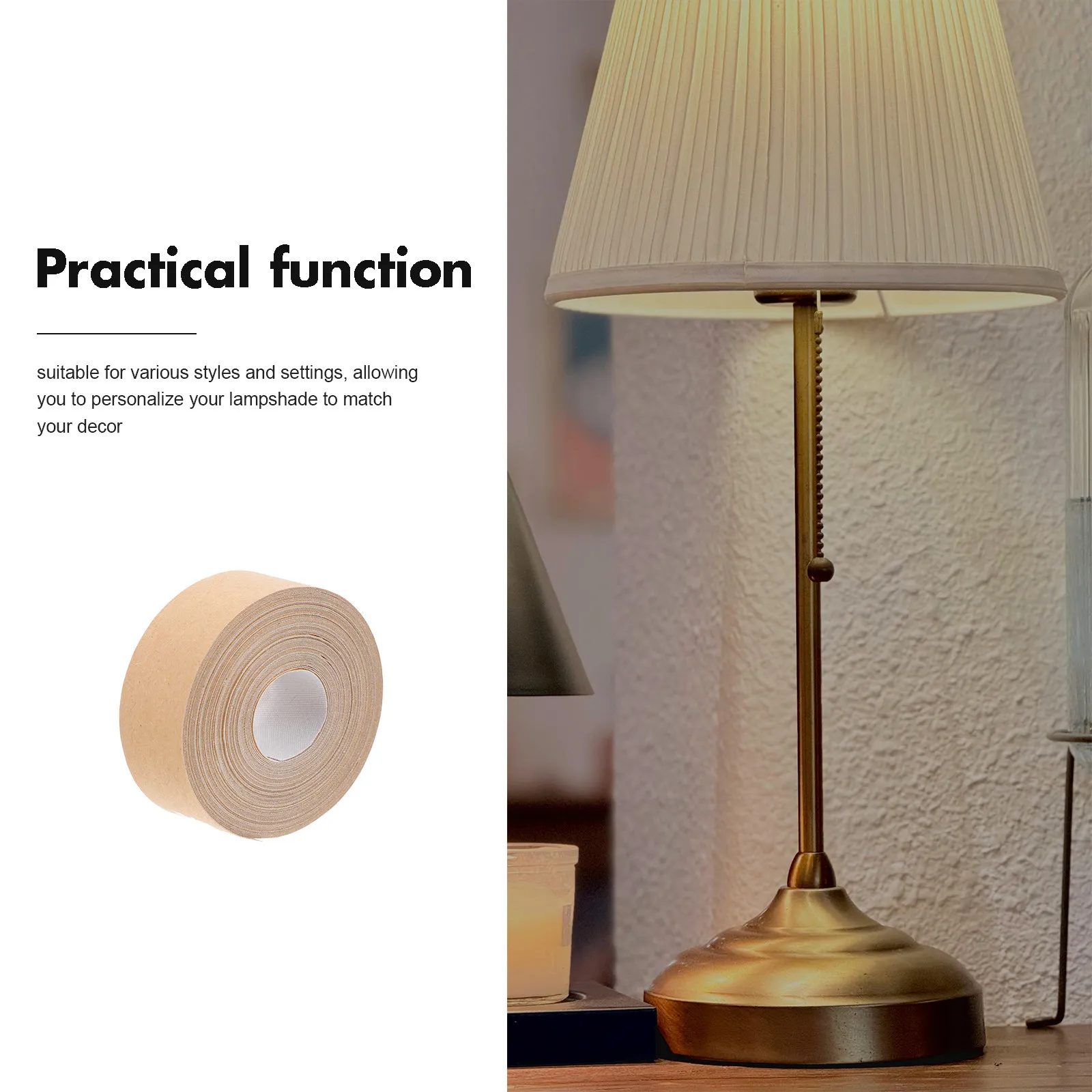 Self-Adhesive Lampshade Edging Tape – Decorative Cloth Banding Strip for DIY Lamp Shade Repair & Decoration